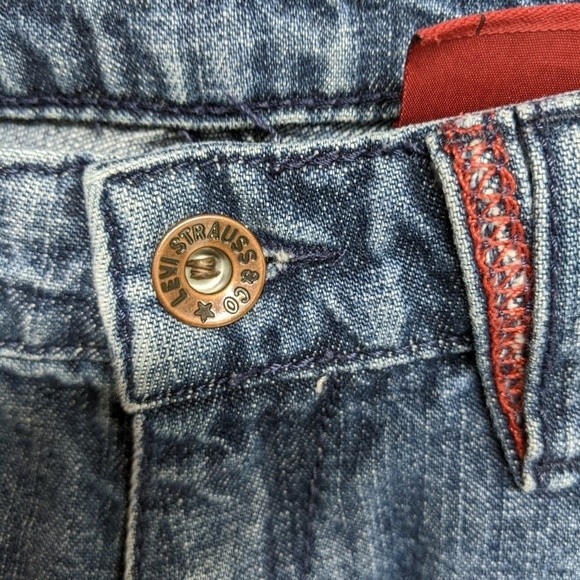 Levi's Shorts Girl 12 Denim Cutoff Red Tab Jeans Blue Youth 12 - Waist 26" - Picture 4 of 10